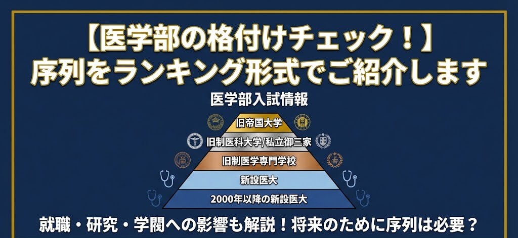 【医学部の格付けチェック！】序列をランキング形式でご紹介します