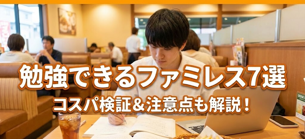 勉強できるファミレス7選｜ドリンクバー＆ポテト価格比較・迷惑にならないコツも
