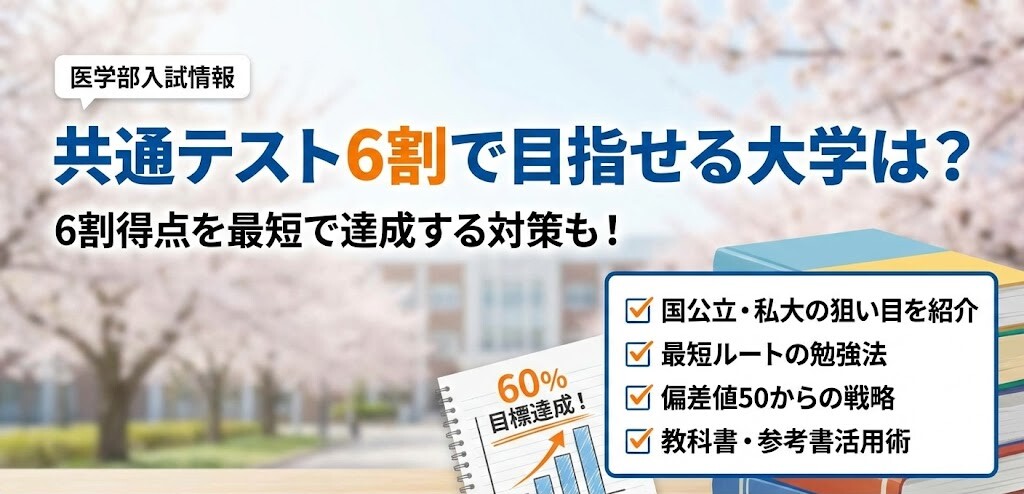 共通テスト6割で目指せる大学は？ 6割得点を最短で達成する対策も！